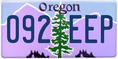 OR license plate 092EEP