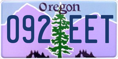 OR license plate 092EET