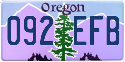 OR license plate 092EFB