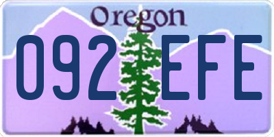 OR license plate 092EFE