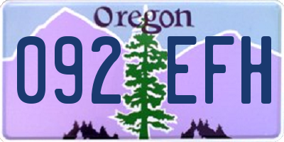 OR license plate 092EFH