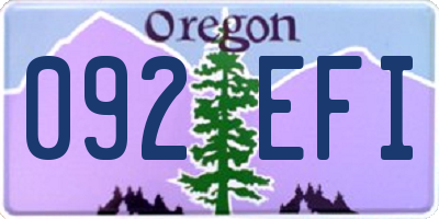 OR license plate 092EFI