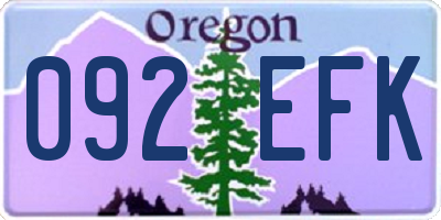 OR license plate 092EFK