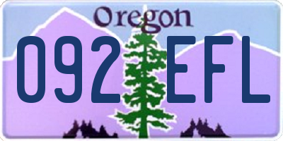 OR license plate 092EFL