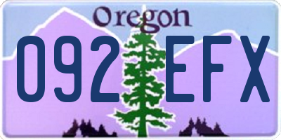 OR license plate 092EFX