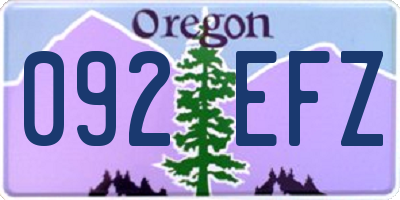 OR license plate 092EFZ