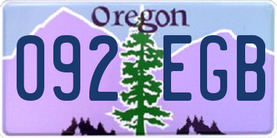 OR license plate 092EGB