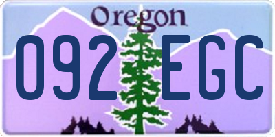 OR license plate 092EGC