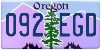 OR license plate 092EGD