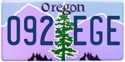 OR license plate 092EGE