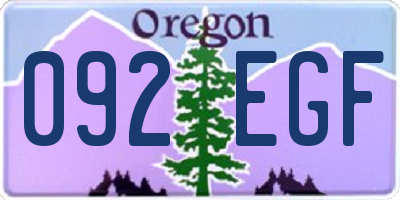 OR license plate 092EGF