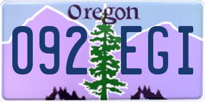 OR license plate 092EGI