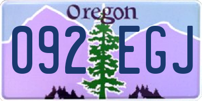 OR license plate 092EGJ