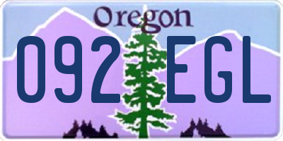 OR license plate 092EGL