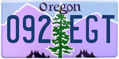 OR license plate 092EGT