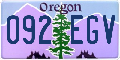 OR license plate 092EGV