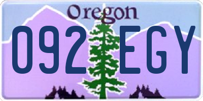 OR license plate 092EGY