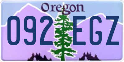OR license plate 092EGZ