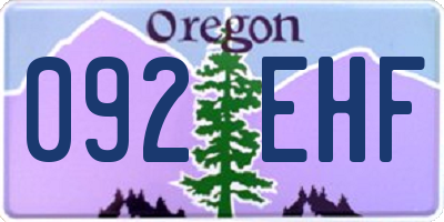 OR license plate 092EHF