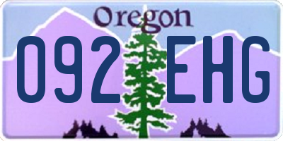 OR license plate 092EHG