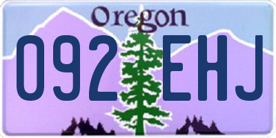 OR license plate 092EHJ