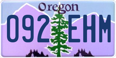 OR license plate 092EHM