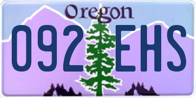 OR license plate 092EHS