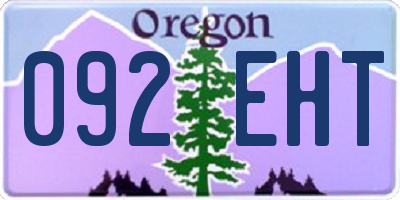 OR license plate 092EHT
