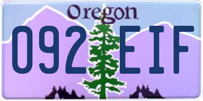 OR license plate 092EIF