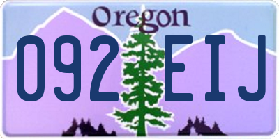 OR license plate 092EIJ