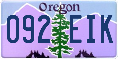 OR license plate 092EIK