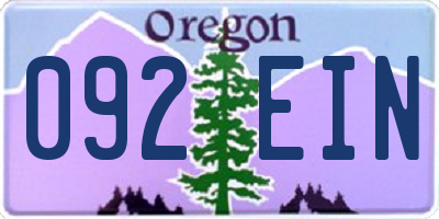 OR license plate 092EIN