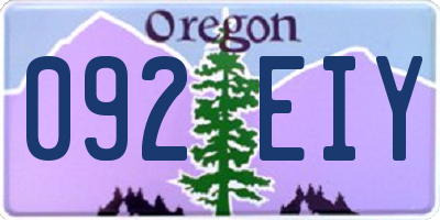 OR license plate 092EIY