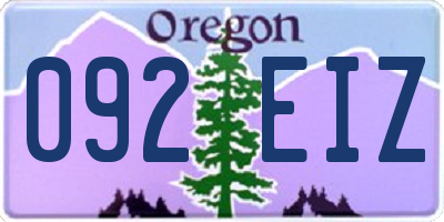 OR license plate 092EIZ