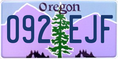 OR license plate 092EJF