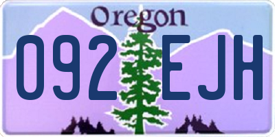 OR license plate 092EJH