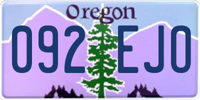 OR license plate 092EJO
