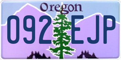 OR license plate 092EJP