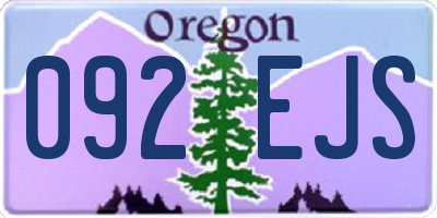 OR license plate 092EJS