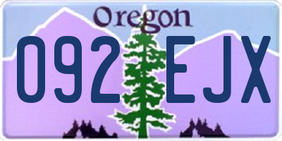 OR license plate 092EJX