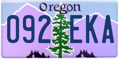 OR license plate 092EKA