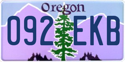 OR license plate 092EKB
