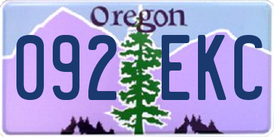 OR license plate 092EKC