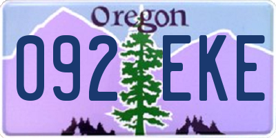 OR license plate 092EKE