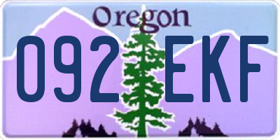OR license plate 092EKF