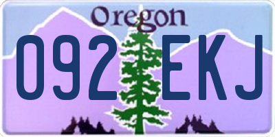 OR license plate 092EKJ
