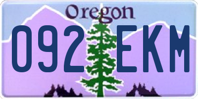 OR license plate 092EKM