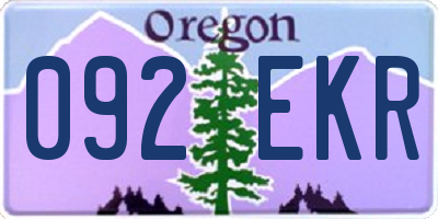 OR license plate 092EKR