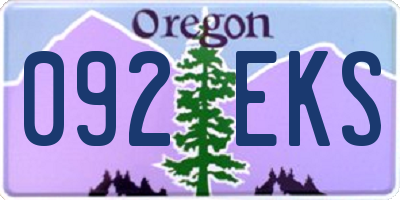 OR license plate 092EKS