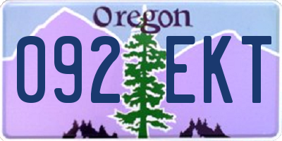 OR license plate 092EKT